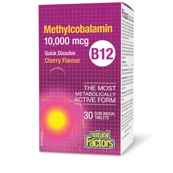 B12 METHYLCOBALAMIN 10,000MCG 30TAB NATURAL FACTORS