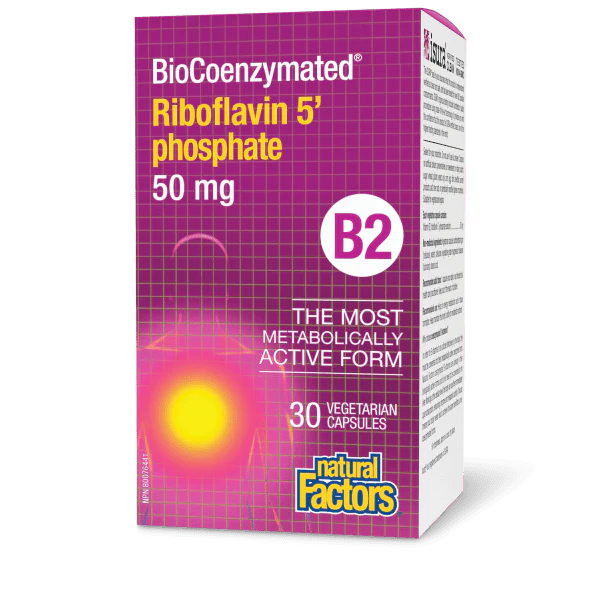 B2 BIOCOENZYMATED RIBOFLAVIN 5'-PHOSPHATE 50MG 30CAPS NATURAL FACTORS