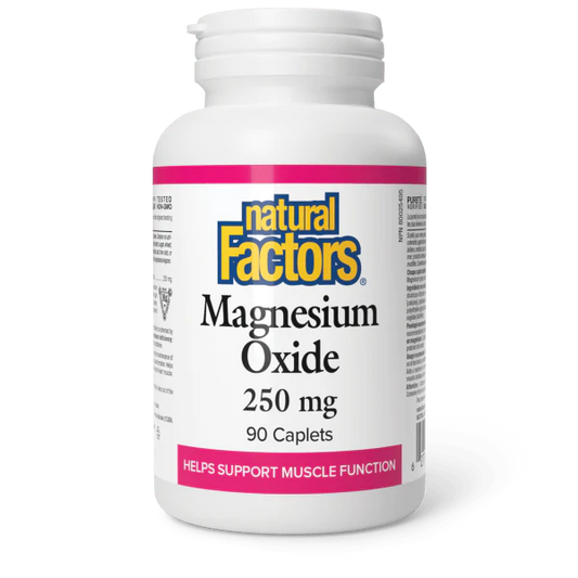 MAGNESIUM OXIDE 250MG 90 CAPLETS NATURAL FACTORS