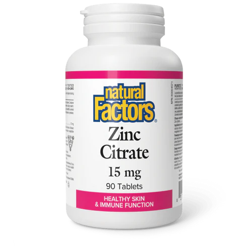 ZINC CITRATE 15MG 90TAB NATURAL FACTORS