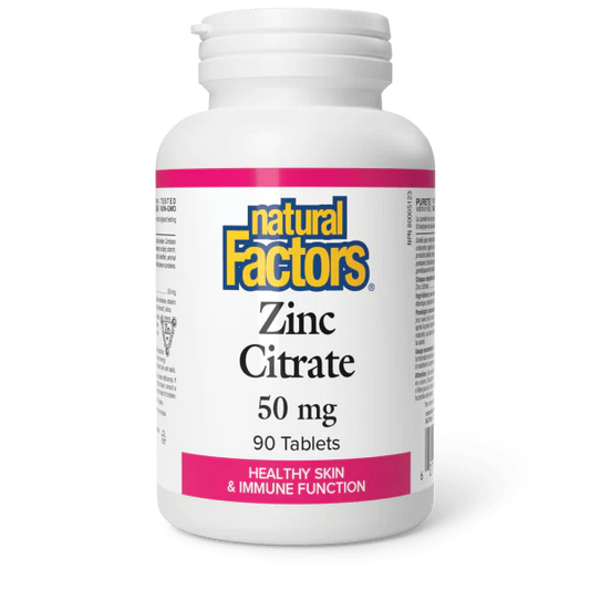 ZINC CITRATE 50MG 90TAB NATURAL FACTORS