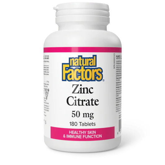 ZINC CITRATE 50MG 180TAB NATURAL FACTORS
