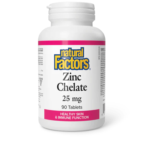 ZINC CHELATE 25MG 90TAB NATURAL FACTORS