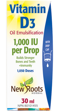 VITAMIN D3 DROPS 1000IU 30ML NEW ROOTS