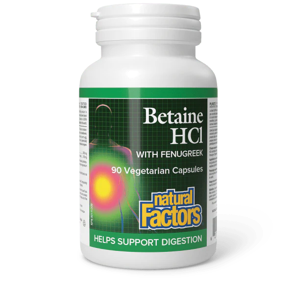 BETAINE HCL WITH FENUGREEK 500MG 90CAP NATURAL FACTORS