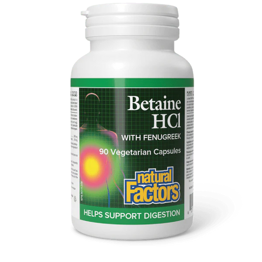 BETAINE HCL WITH FENUGREEK 500MG 90CAP NATURAL FACTORS