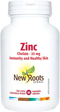 ZINC CHELATE 25MG 90 CAPS NEW ROOTS