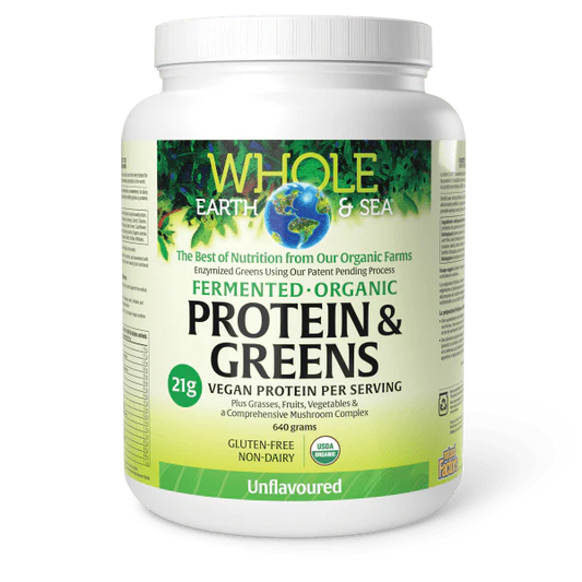 WHOLE EARTH & SEA PROTEIN & GREENS UNFLAVOURED 640GR NATURAL FACTORS