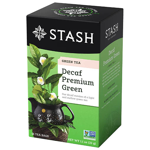 DECAF PREMIUM GREEN TEA 18 BAGS STASH