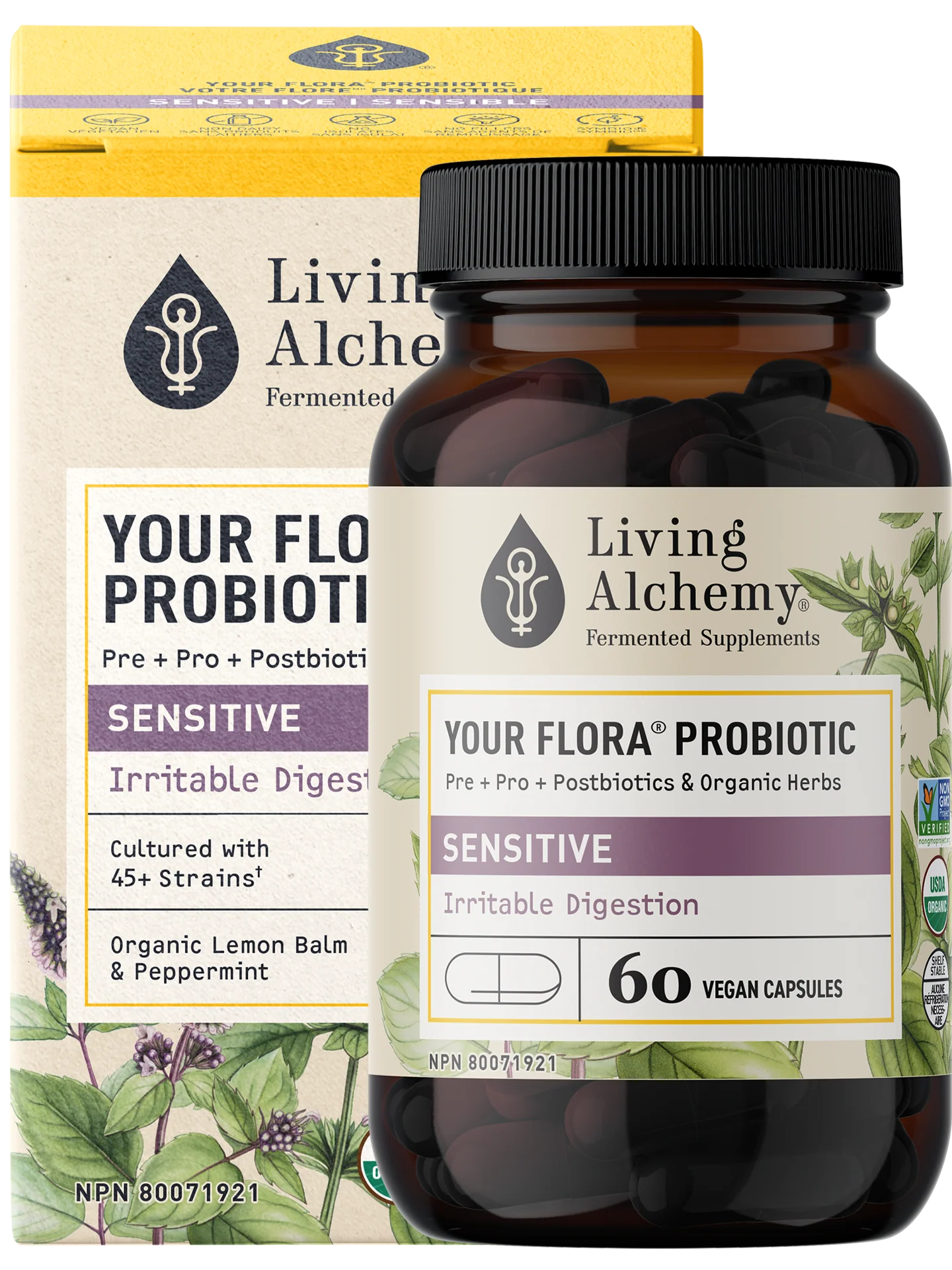 YOUR FLORA PROBIOTIC SENSITIVE 60VC LIVING ALCHEMY