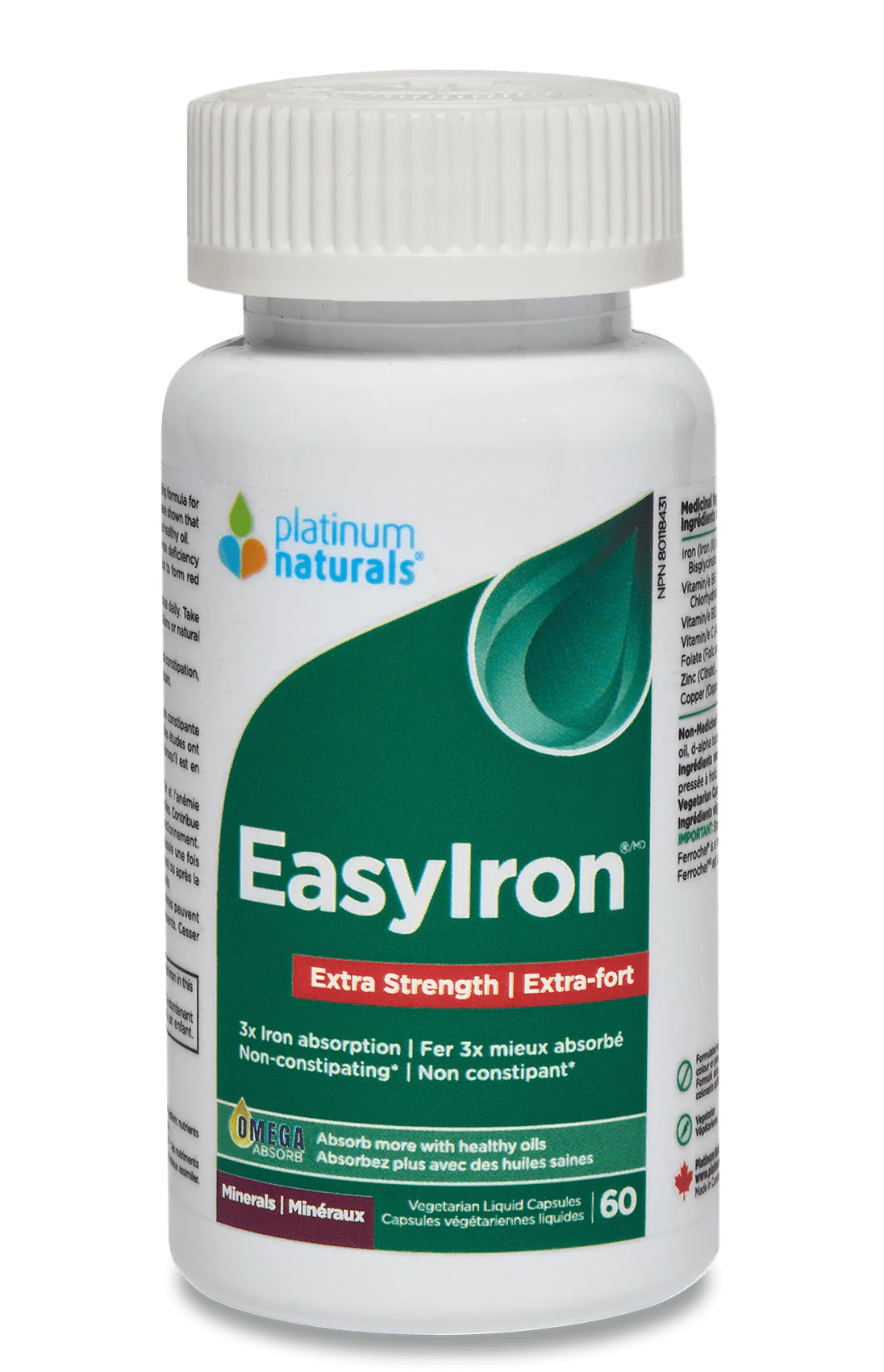 EASY IRON EXTRA STRENGTH 45MG 60 CAPS PLATINUM NATURALS