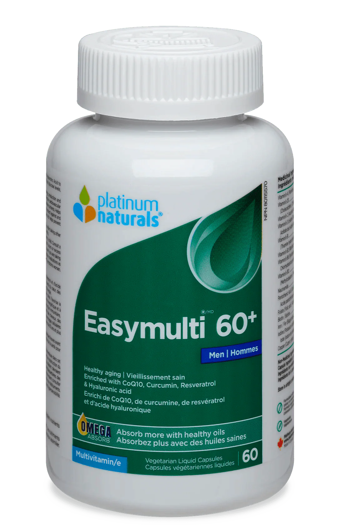EASYMULTI 60+ MEN 60CAPS PLATINUM NATURALS