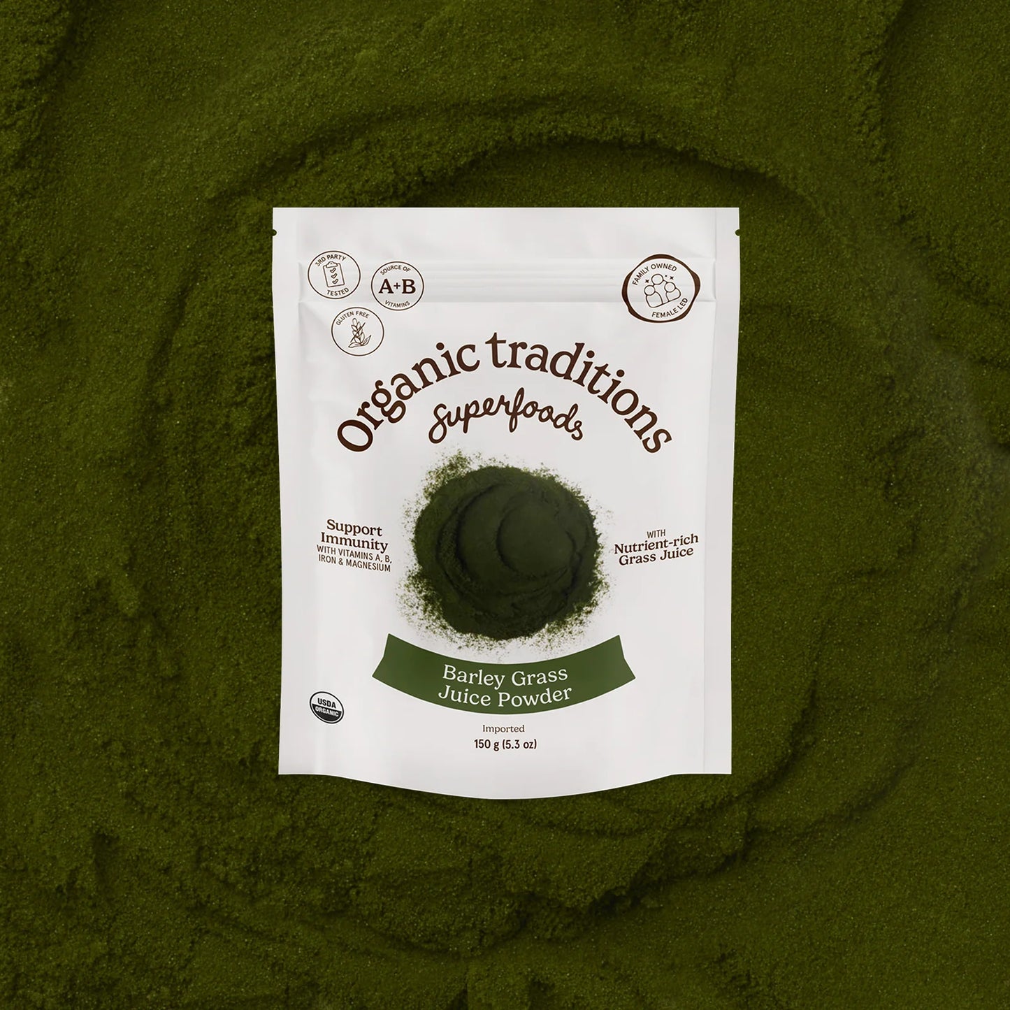 BARLEY GRASS JUICE POWDER 150G ORGANIC TRADITIONS