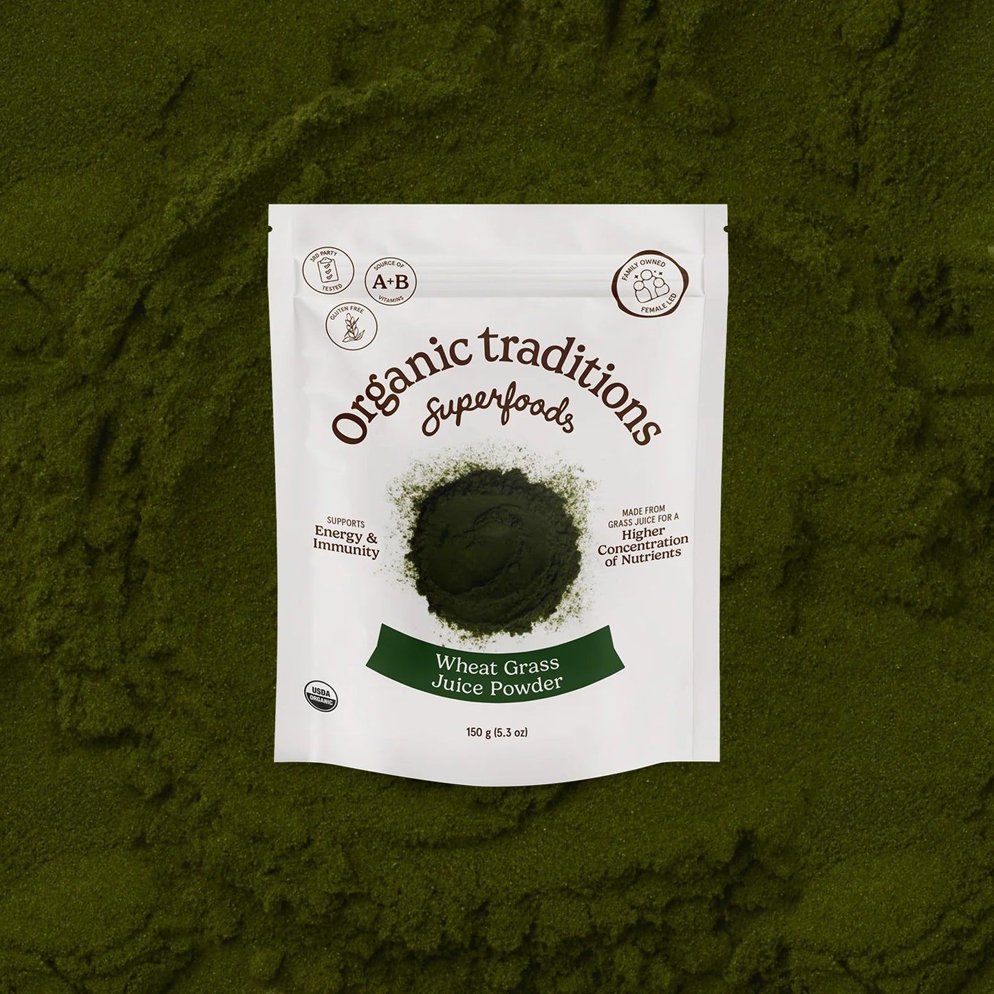 WHEATGRASS JUICE POWDER 150GR ORGANIC TRADITIONS