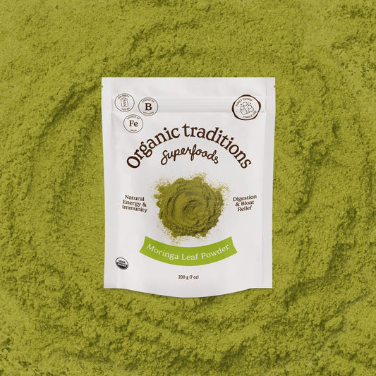 MORINGA LEAF P0WDER 200GR ORGANIC TRADITIONS