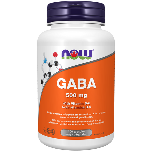 GABA + B6 500MG 100 CAPSULES NOW
