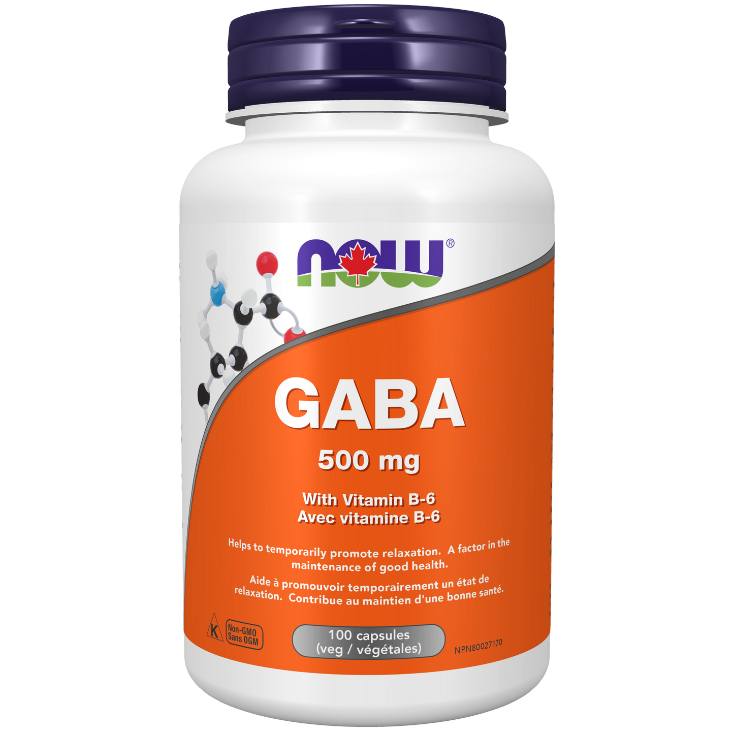 GABA + B6 500MG 100 CAPSULES NOW