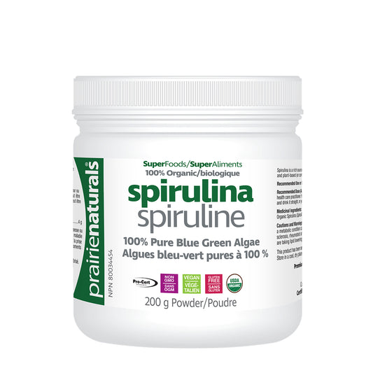 SPIRULINA ORGANIC 200G PRAIRIE NATURALS