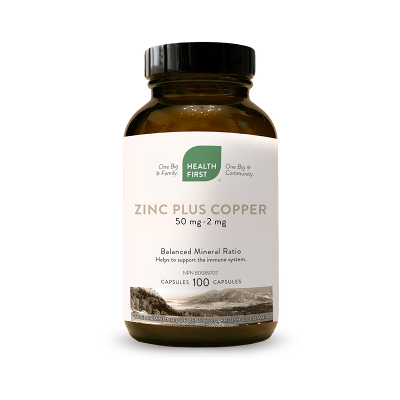 ZINC PLUS COPPER 50MG 100CAPS HEALTH FIRST