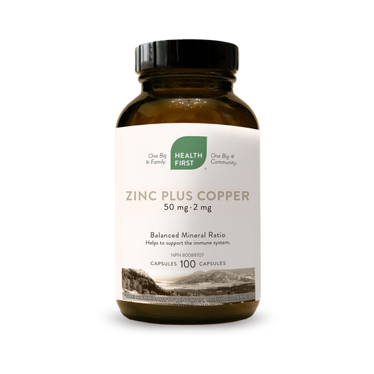 ZINC PLUS COPPER 50MG 100CAPS HEALTH FIRST