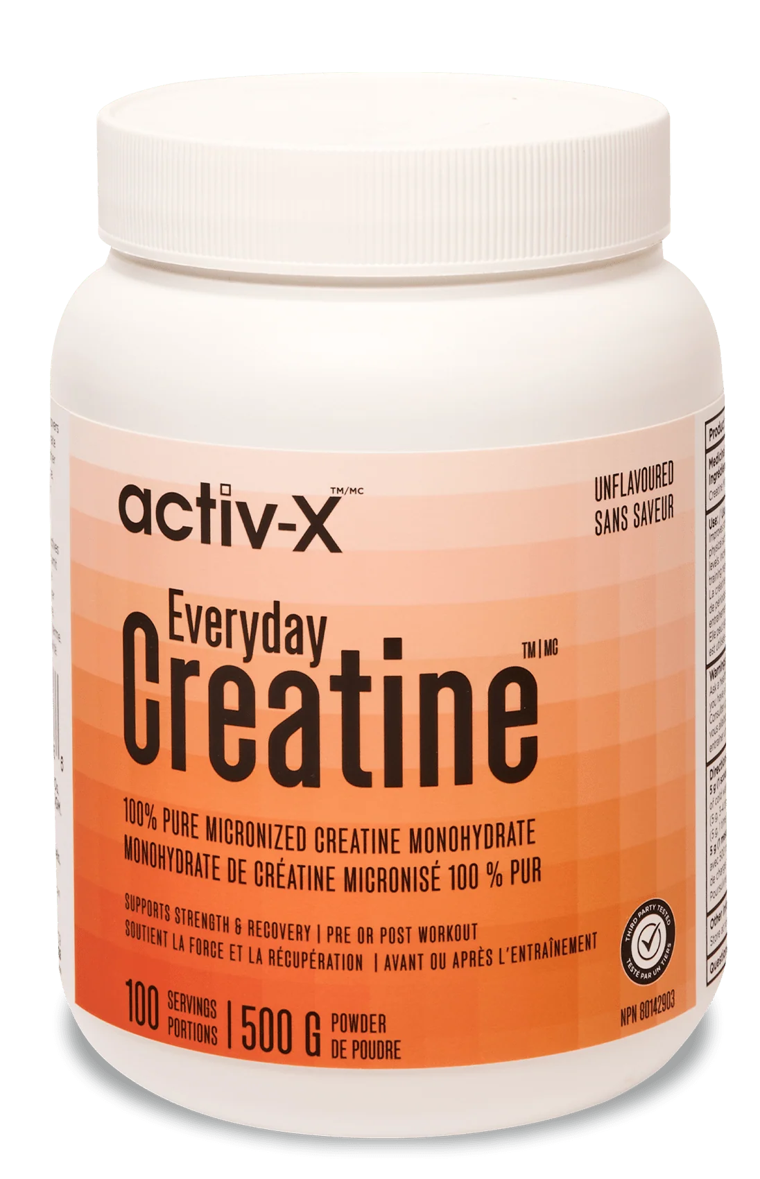 ACTIV-X CREATINE 500G PLATINUM NATURALS