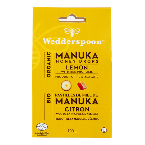 ORGANIC MANUKA HONEY DROPS LEMON 120G WEDDERSPOON