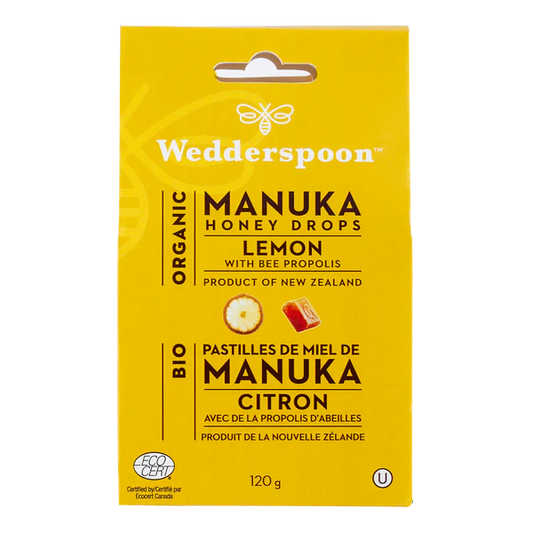 ORGANIC MANUKA HONEY DROPS LEMON 120G WEDDERSPOON