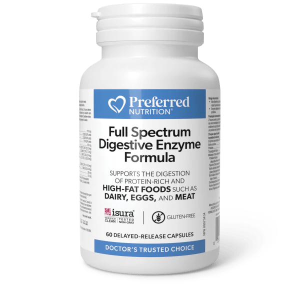 FULL SPECTRUM DIGESTIVE ENZYME 60 DELAYED-RELEASE CAPS PREFERRED NUTRITION
