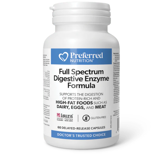 FULL SPECTRUM DIGESTIVE ENZYME 60 DELAYED-RELEASE CAPS PREFERRED NUTRITION