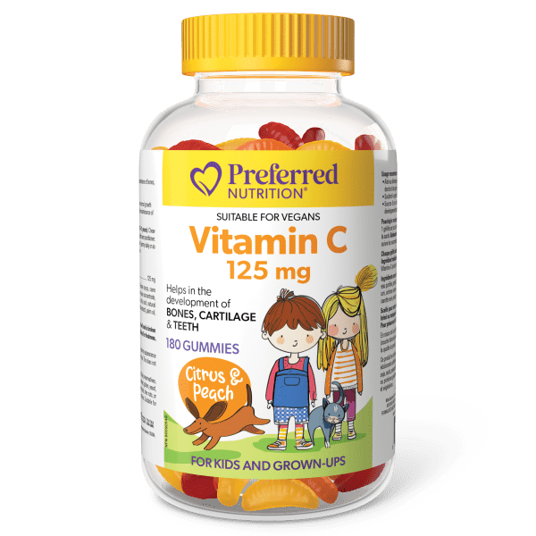 VITAMIN C 125MG 180 GUMMIES PREFERRED NUTRITION
