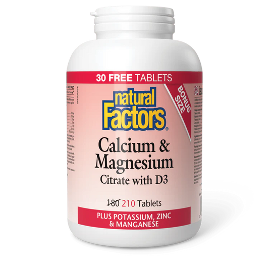 CALCIUM & MAGNESIUM WITH D 210TABS NATURAL FACTORS