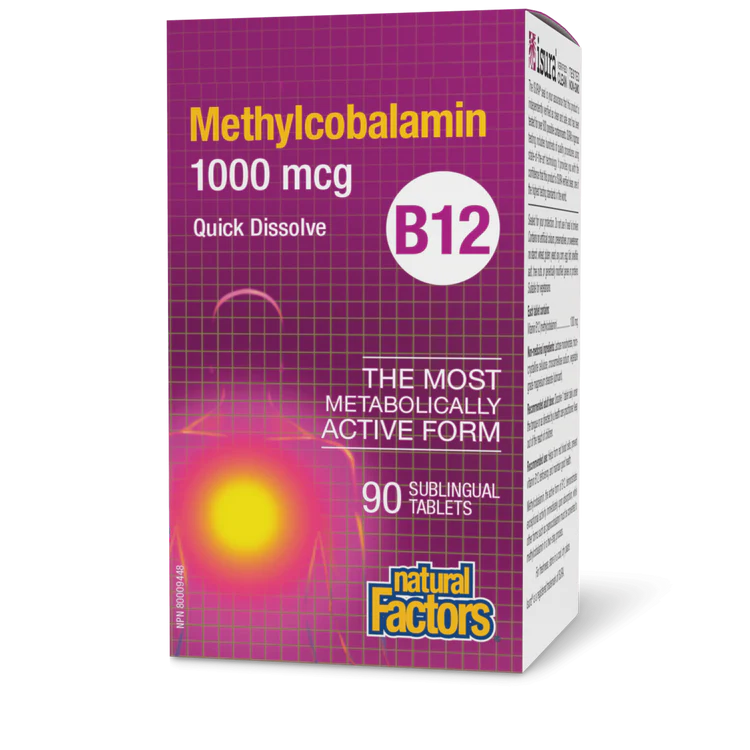 B12 1000MCG 90SUB TABS NATURAL FACTORS