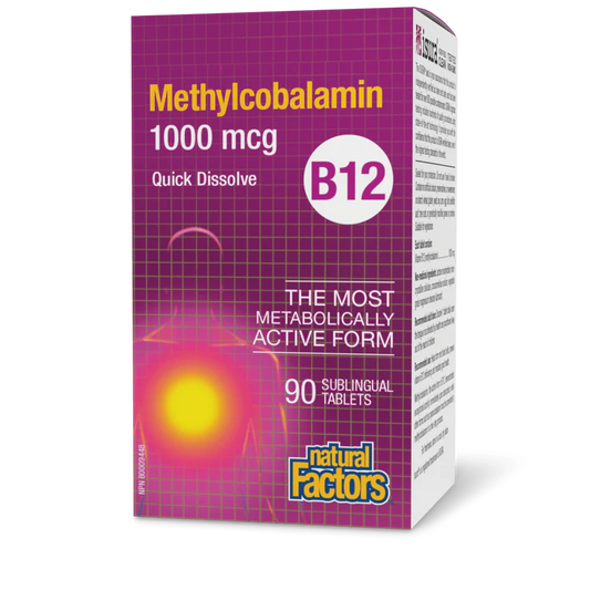 B12 1000MCG 90SUB TABS NATURAL FACTORS