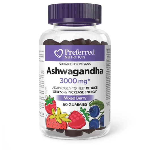 ASHWAGANDHA 3000MG 60 GUMMIES PREFERRED NUTRITION
