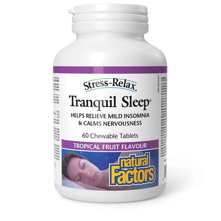 TRANQUIL SLEEP 60 CHEW TABS NATURAL FACTORS