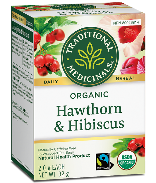 HAWTHORN HIBISCUS TEA 16 BAGS TRADITIONAL MEDICINALS