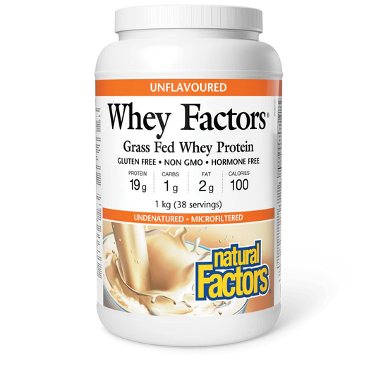 WHEY FACTORS UNFLAVOURED 1KG NATURAL FACTORS