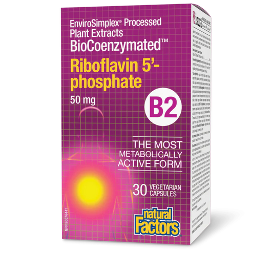 B2 50MG BIOCOENZYMATED RIBOFLAVIN 5'-PHOSPHATE 30CAP NATURAL FACTORS