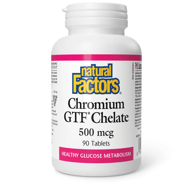 GTF CHROMIUM 500MCG 90TAB NATURAL FACTORS