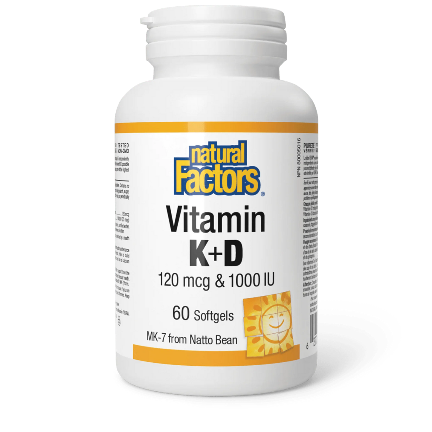 VITAMIN K & D 60 SOFTGELS NATURAL FACTORS