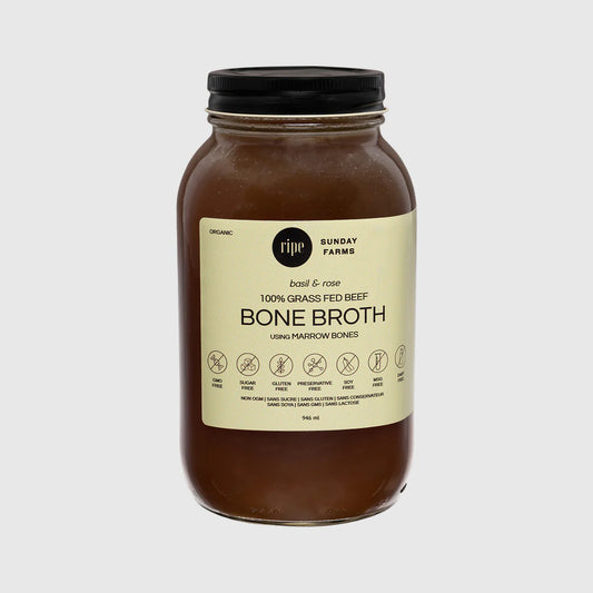 BONE BROTH BEEF BASIL/ROSE 946ML RIPE