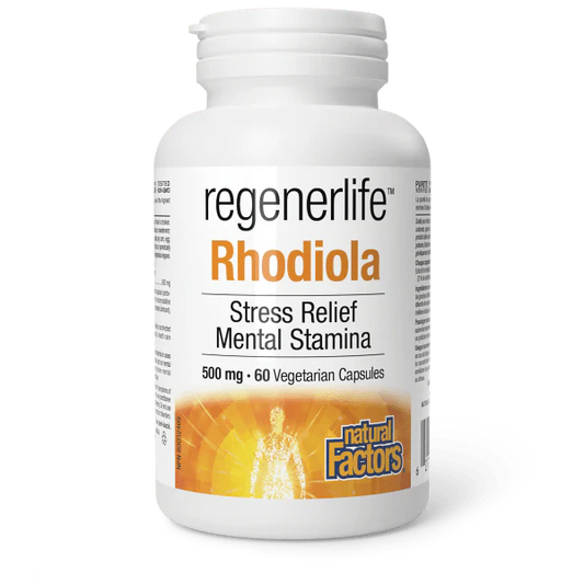 RHODIOLA 500MG 60C REGENERLIFE NATURAL FACTORS