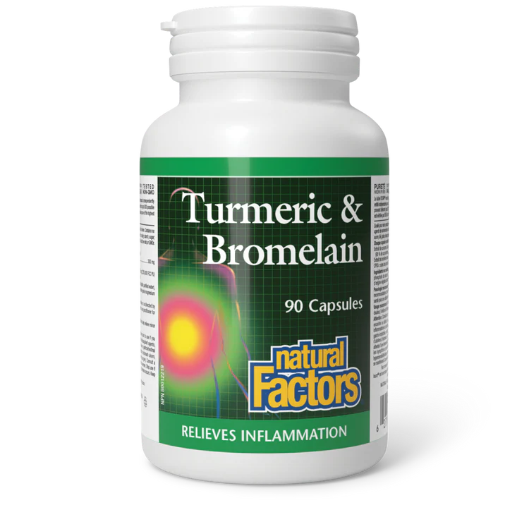 TURMERIC & BROMELAIN 90CAPS NATURAL FACTORS