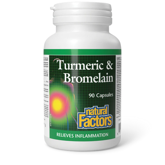 TURMERIC & BROMELAIN 90CAPS NATURAL FACTORS