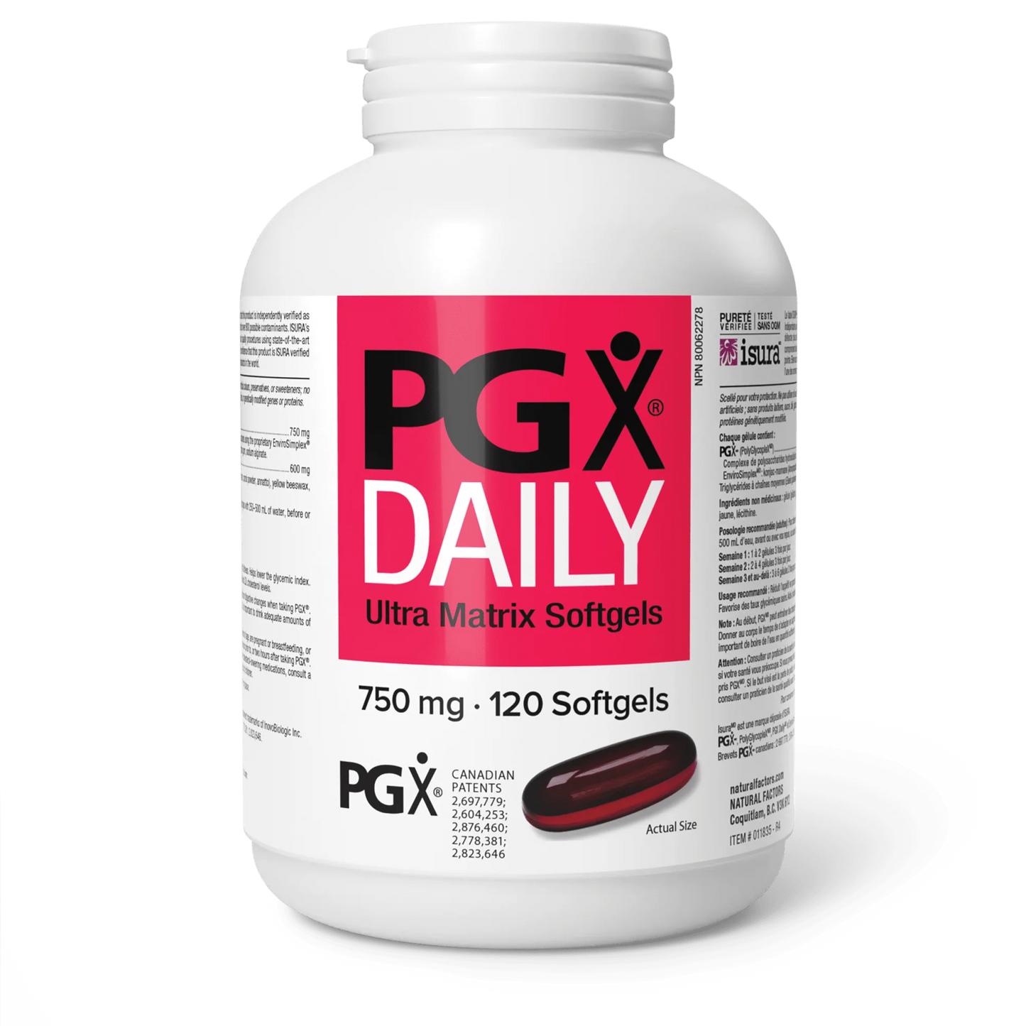 PGX DAILY 750MG 120G NATURAL FACTORS