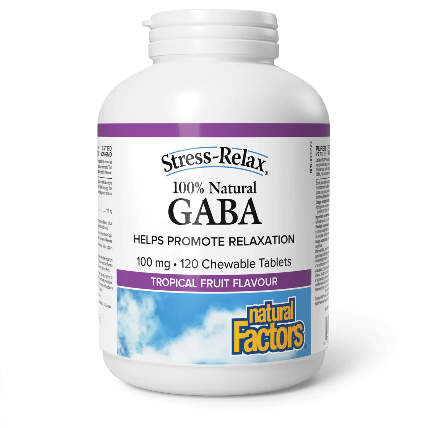 GABA 100MG TROPICAL 120 CHEW TABS NATURAL FACTORS