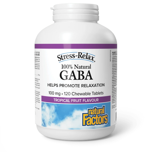 GABA 100MG TROPICAL 120 CHEW TABS NATURAL FACTORS