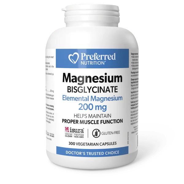 MAGNESIUM BISGLYCINATE 200MG 300C PREFERRED NUTRITION