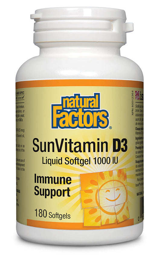 NATURAL FACTORS SunVitamin D3 (1000 IU - 180 sgels)