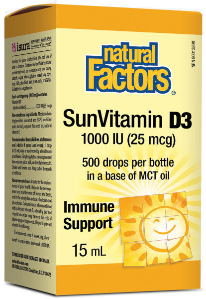 VITAMIN D3 1000IU 15ML NATURAL FACTORS